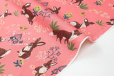 DEADSTOCK Japanese Fabric Woodland Creatures II - pink - 50cm